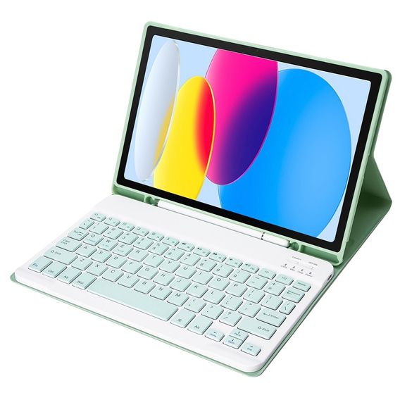 Carcasă + tastatură iPad 10.9 2022 10 Gen, Pen Slot, verde deschis