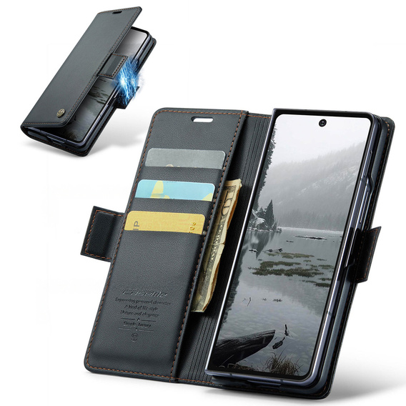 CASEME Litchi Wallet flip caz pentru Samsung Galaxy Z Fold7 5G