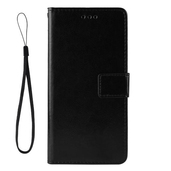 Cu clapetă pentru Alcatel 1S/1V/3L, Crazy Horse Wallet, negru