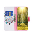 Cu clapetă pentru Motorola Moto G53 5G / G23 / G13, Wallet, colorful tree, alb