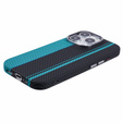 Carcasa pentru iPhone 16 Pro Max, Carbon Fiber MagSafe, negru / albastru
