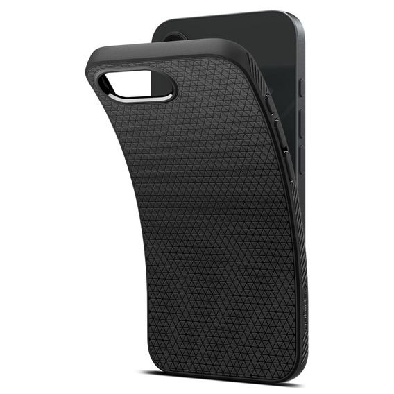 Carcasa Spigen pentru iPhone 16E, Liquid Air, negru + 9H Tempered Glass