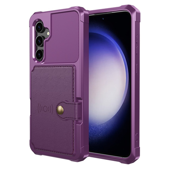 Husa pentru Samsung Galaxy S23 FE, Card Holder Kickstand, violet