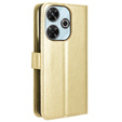 Cu clapetă pentru Xiaomi Redmi 13, Crazy Horse Wallet, de aur