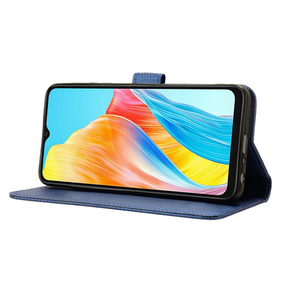 Cu clapetă pentru Oppo A38 4G / Oppo A18 4G, Wallet Smart Magnet, albastru