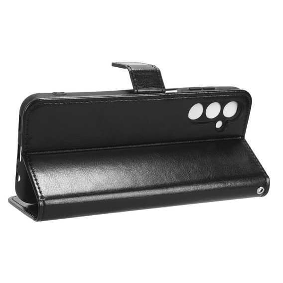 Cu clapetă pentru Samsung Galaxy M34, Crazy Horse Wallet, negru