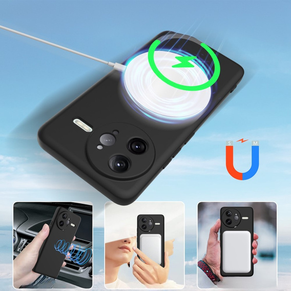 Huse pentru Xiaomi Poco F7 Ultra, Silicone MagSafe, negru