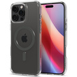 Carcasă MagSafe Spigen pentru iPhone 16 Pro, Ultra Hybrid, transparent / gri + 9H Tempered Glass