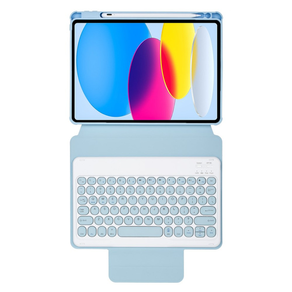 Husă pentru tastatură pentru iPad 11" 2025 A16 (11 gen.) / iPad 10.9" 2022 (10 gen.), Rotary 360° Leather, caz albastru
