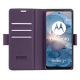 Husă pentru Motorola Moto G24 Power, ERBORD Glossy Litchi, portofel cu clapetă, violet