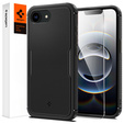 Carcasa Spigen pentru iPhone 16E, Core Armor MagSafe, negru + 9H Tempered Glass 