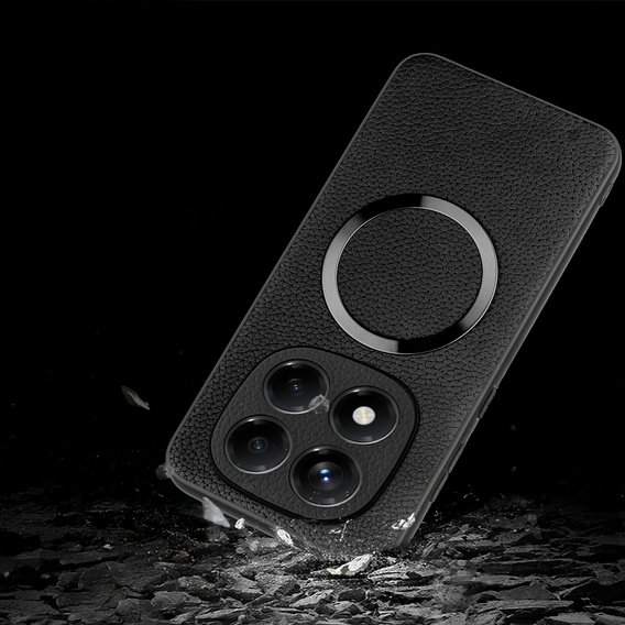 Huse pentru Xiaomi Redmi Note 14 Pro 5G, Leather Hybrid MagSafe, negru