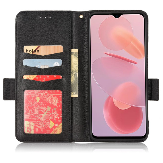 Cu clapetă pentru Ulefone Note 12P, Wallet Litchi Magnet, negru