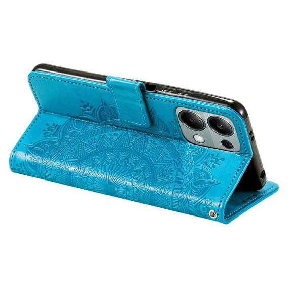 Cu clapetă pentru Xiaomi Redmi Note 13 Pro 4G / Xiaomi Redmi Note 14S / Xiaomi Poco M6 Pro 4G, Mandala, albastru