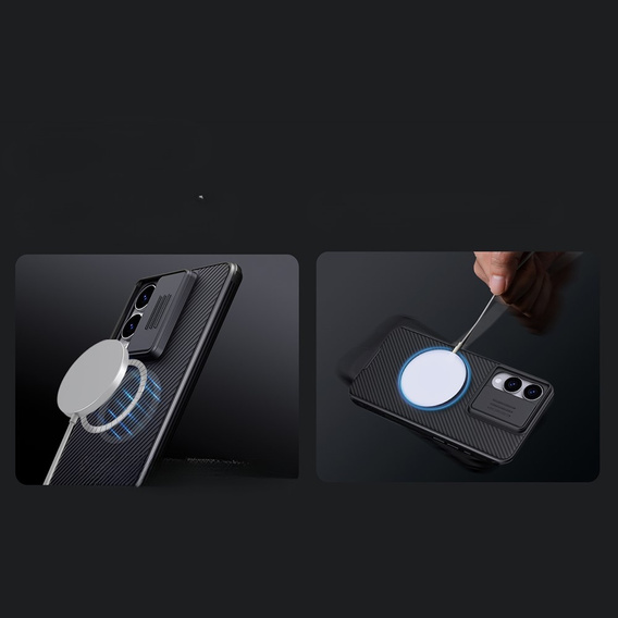Carcasa Nillkin pentru Samsung Galaxy S25 Edge, CamShield Pro MagSafe, negru