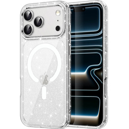 Husă pentru iPhone 17 Pro, pentru MagSafe, glitter, transparentă