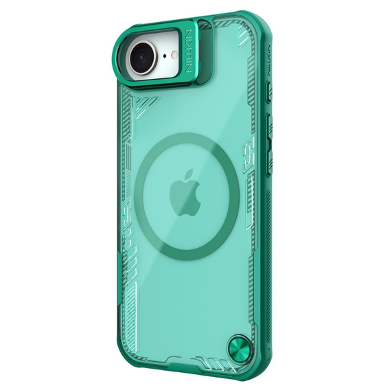 Carcasă pentru iPhone 16e, carcasă blindată Nillkin, Icelade Prop, pentru Magsafe, verde