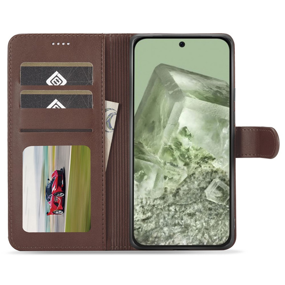 Cu clapetă pentru Google Pixel 8A, LC.IMEEKE, maro