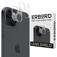 2x ERBORD sticlă călită ERBORD pentru camera pentru iPhone 15 / 15 Plus