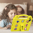 Husă pentru copii pentru iPad 10.9 2022 10 Gen, Cute Patterns, cu suport, galben