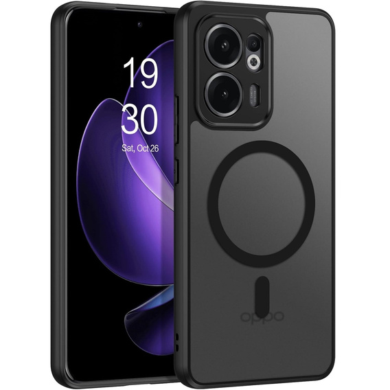 Husă pentru Oppo Reno 13F / Oppo Reno 13FS, pentru MagSafe, ERBORD Matt Case, negru