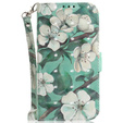 Cu clapetă pentru Motorola Edge 50 Pro 5G, Wallet, Flowers alb