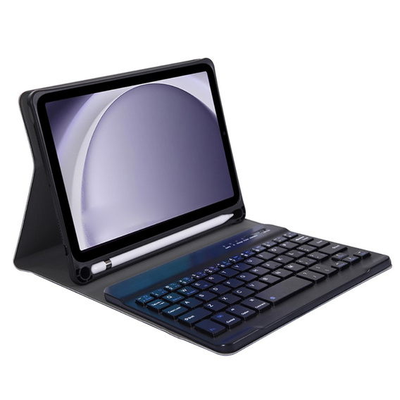 Carcasă + tastatură Samsung Galaxy Tab A9, Leather Pen Slot, negru