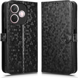 Husa cu clapetă pentru Oppo A5 Pro 5G, Wallet Rhombus, negru