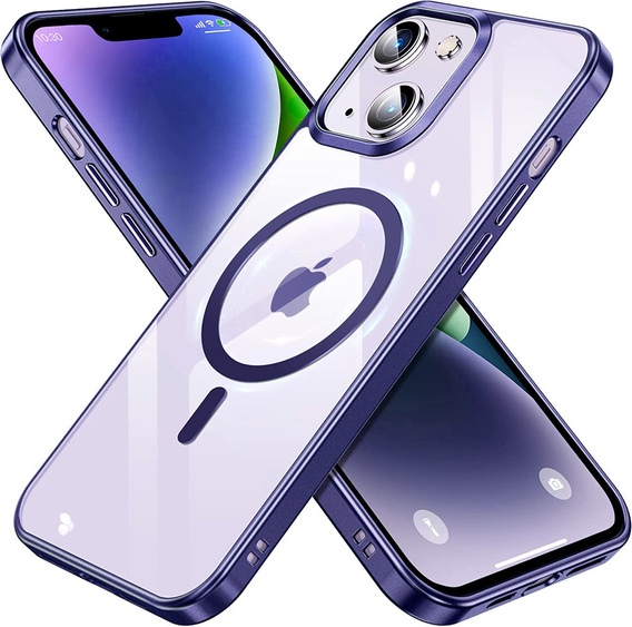 Huse pentru iPhone 14, ERBORD Hybrid MagSafe Case, albastru