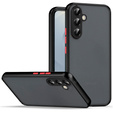 Husă din silicon pentru Samsung Galaxy S25+ Plus, cu protecție pentru cameră, transparent / negru + sticlă călită 9H