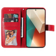 Cu clapetă pentru Xiaomi Redmi Note 13 5G, Mandala, roșu