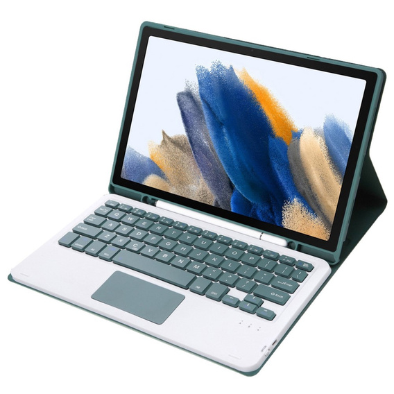 Carcasă + tastatură Samsung Galaxy Tab A8 10.5 X200 / X205, Touchpad, verde închis