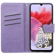 Cu clapetă pentru Samsung Galaxy M34 5G, Butterfly, violet