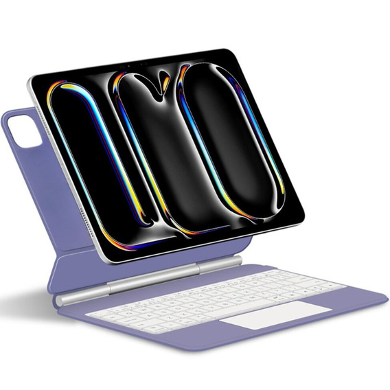 Husă de tastatură pentru iPad Pro 13" 2024, Magnetic Keyboard Touchpad, violet