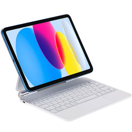 Husă de tastatură pentru iPad 10.9" 2022 (10 gen.), Magnetic Keyboard Touchpad, alb