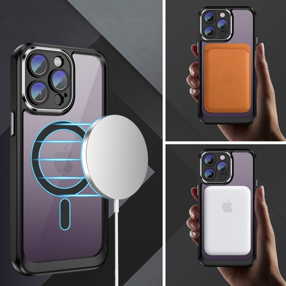 Husă pentru iPhone 15 Pro, ERBORD Impact Guard, MagSafe, negru