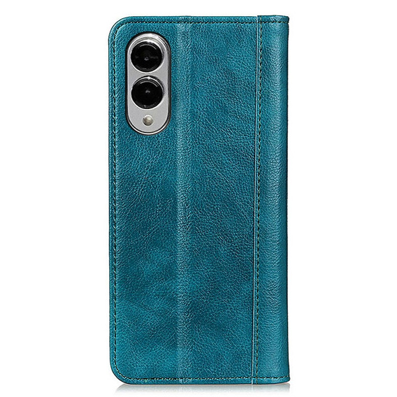 Husa cu clapetă pentru Samsung Galaxy S25 Edge, Split Leather, verde