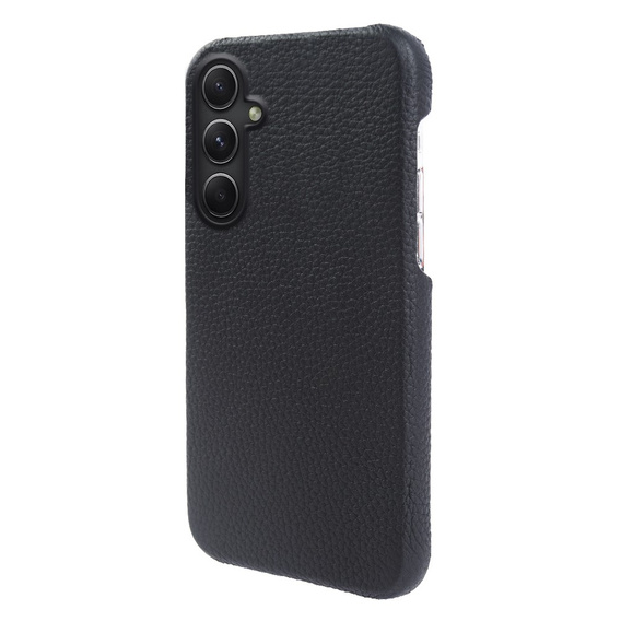 Husă din piele pentru Samsung Galaxy A54, Genuine Leather, negru