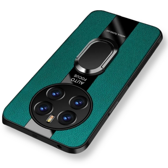 Carcasă pentru Realme 12 Pro 5G / 12 Pro+ 5G, Leather Kickstand Ring, verde