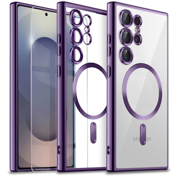 Husă pentru Samsung Galaxy S25 Ultra, Electro MagSafe, violet + Sticlă pentru ecran
