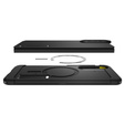 Carcasa Spigen pentru Samsung Galaxy S25 Edge, Tough Armor Mag MagSafe, negru + 9H Tempered Glass