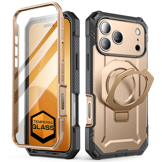 Carcasă Supcase pentru iPhone 17 Pro Max, Unicorn Beetle Grip Pro Mag, Desert Gold