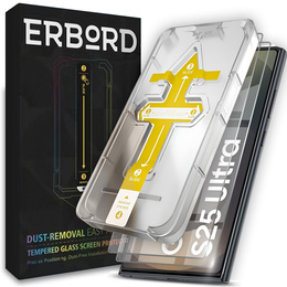 2x Sticlă călită pentru Samsung Galaxy S25 Ultra, ERBORD Easy App 9H Screen Protector