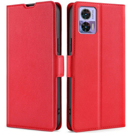 Cu clapetă pentru Motorola Edge 30 Neo 5G, Wallet Thin Magnet, roșu