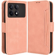 Cu clapetă pentru Xiaomi Poco F6 Pro, Card Slot, roz