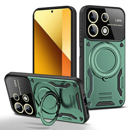 Husă blindată pentru Xiaomi Redmi Note 13 Pro 4G / Xiaomi Redmi Note 14S / Xiaomi Poco M6 Pro 4G, CamShield MagSafe, verde