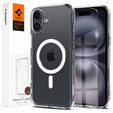 Carcasă MagSafe Spigen pentru iPhone 16 Plus, Ultra Hybrid, transparent / alb + 9H Tempered Glass