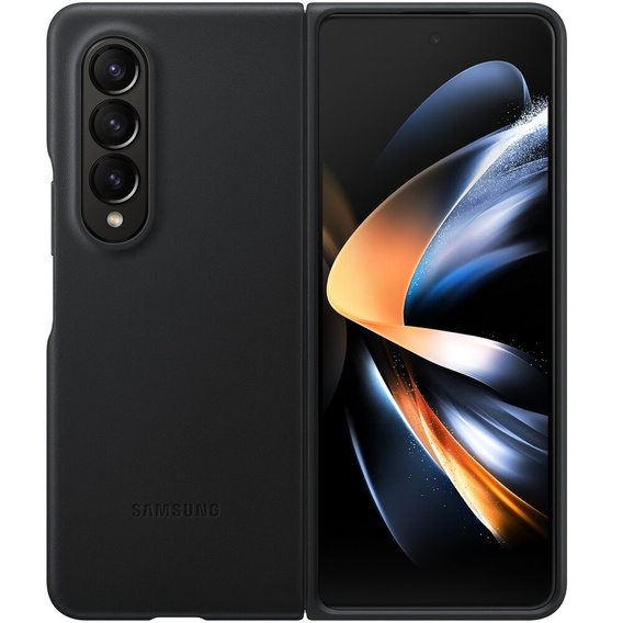 Husa originală Samsung pentru Galaxy Z Fold 4, Leather Flip Cover, negru