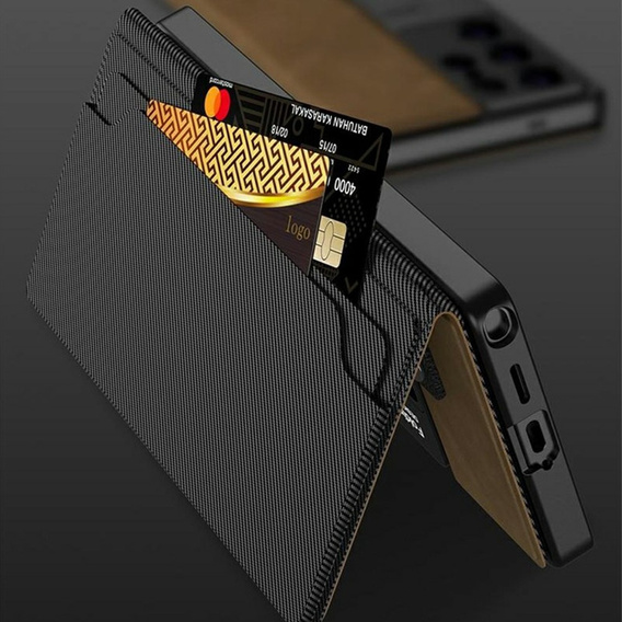 Husă cu clapetă pentru Samsung Galaxy S25 Ultra, GKK Card Slot Wallet, negru