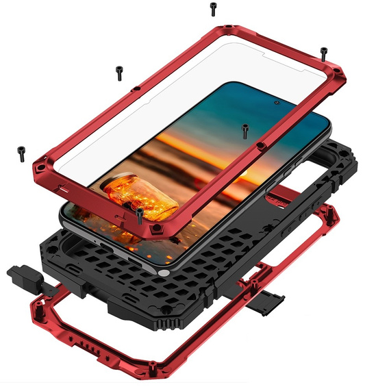 Husă blindată pentru Samsung Galaxy S22, R-JUST, roșu